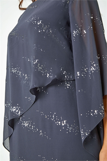 Sequin Embellished Asymmetric Overlay Dress 14448736