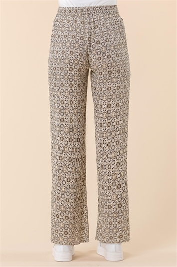 Geometric Print Wide Leg Trouser 18021788