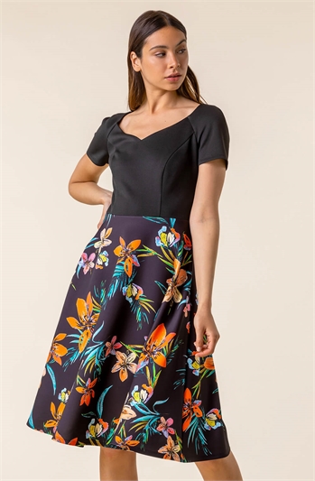 Tropical Print Fit & Flare Dress 14148208