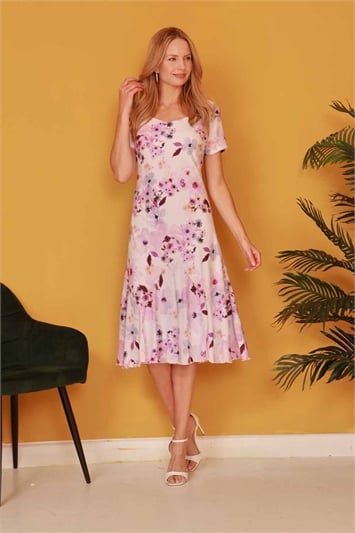 Julianna Floral Print Bias Chiffon Dress g9155lil
