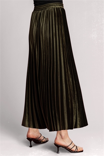 Velour Pleated Midi Skirt 17019463