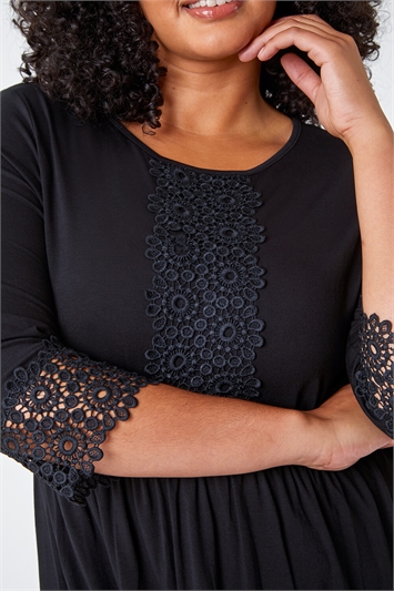 Curve Lace Detail Stretch Tunic Top 19259308