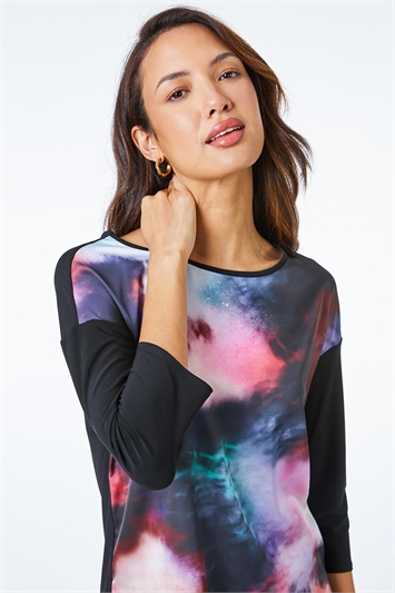 Abstract Print Stretch Jersey Tunic 19185608
