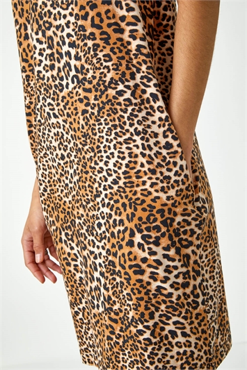 Leopard Print Stretch T-Shirt Dress 14422206