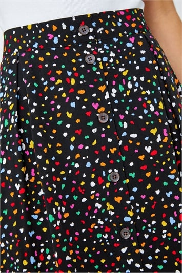 Ditsy Print Button Detail Midi Skirt 17033208