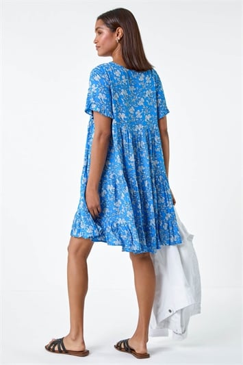 Ditsy Floral Print Tiered Smock Dress 14552380