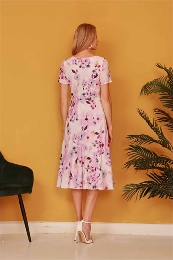 Julianna Floral Print Bias Chiffon Dress g9155lil