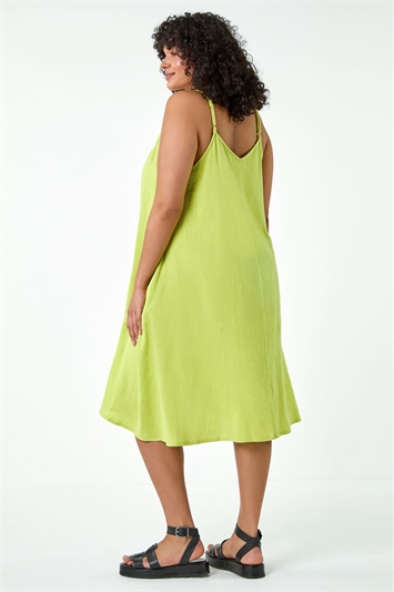 Curve Strappy Cotton Pocket Dress 14494349