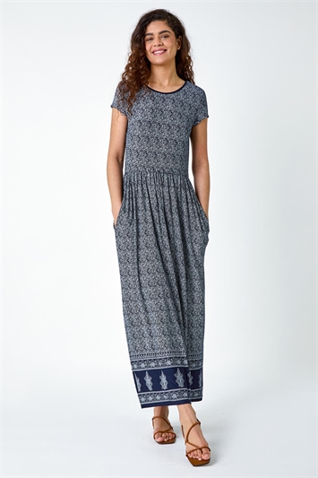 Paisley Relaxed Stretch Maxi Dress 14547960