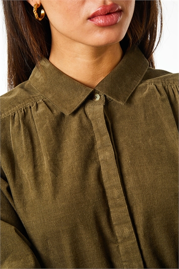 Corduroy Tunic Shirt Dress 14279040