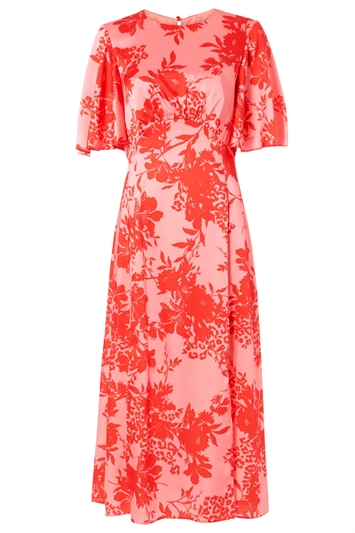 Floral Print Oriental Midi Dress 14090072