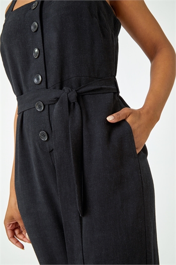 Petite Sleeveless Linen Blend Jumpsuit 14371408