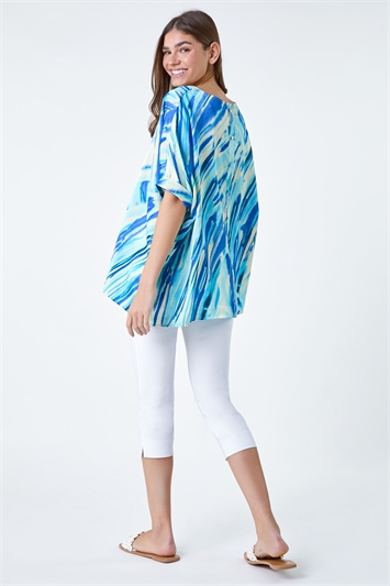 Abstract Stripe Button Back Top 20151909