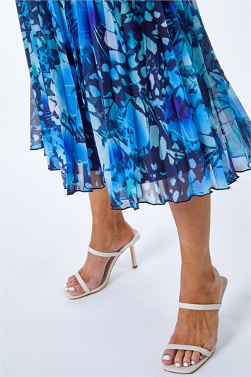 Petite Abstract Print Pleated Dress 14304009