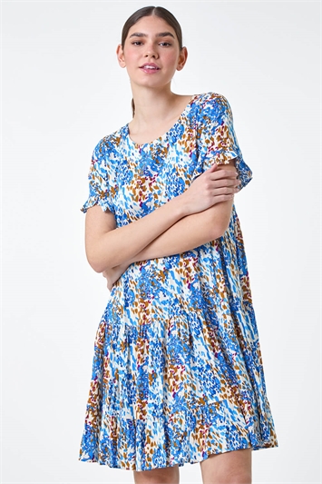 Abstract Print Tiered Smock Dress 14552109