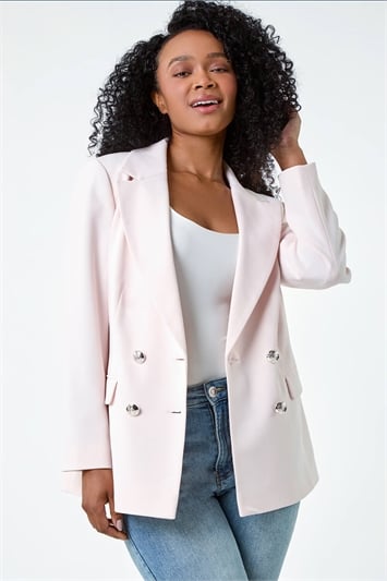 Petite Double Breasted Stretch Blazer 15024146