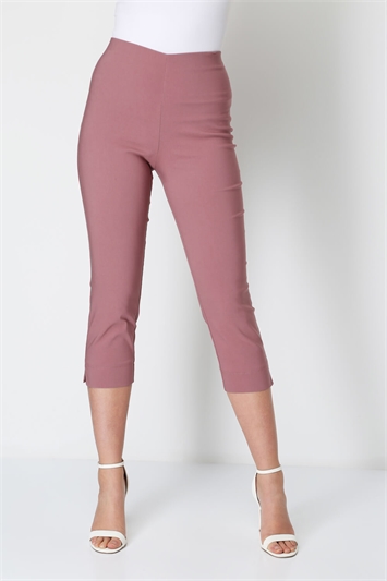 Elastic Waist Stretch Cropped Trousers 18004207