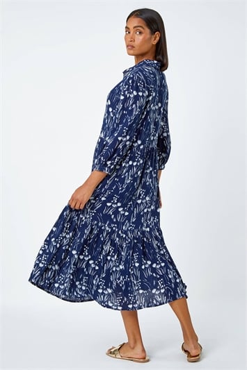 Floral Print Midi Shirt Dress 14479160