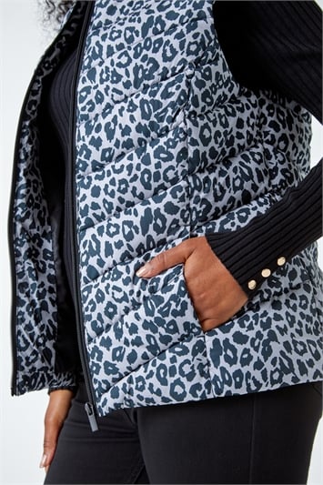 Petite Animal Print Quilted Gilet 12027408