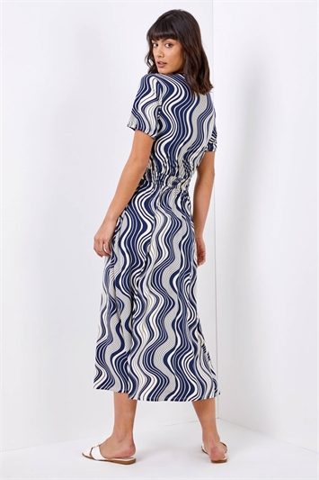 Swirl Print Fit & Flare Midi Dress 14266360