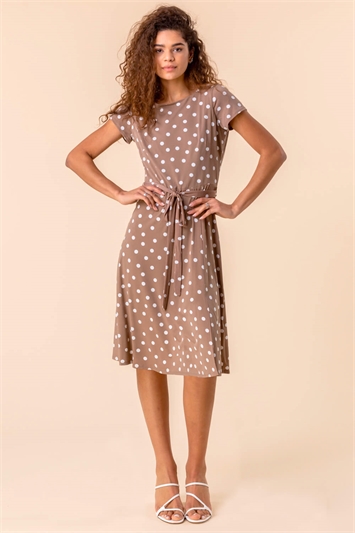 Spot Print Jersey Stretch Dress 14147590