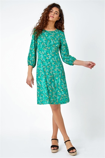 Ditsy Floral Print Stretch Jersey Dress 14547434