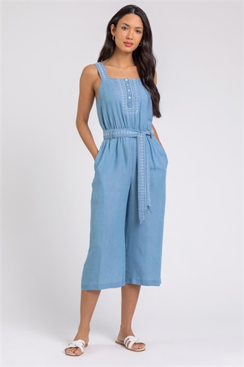 Embroidered Wide Leg Jumpsuit 14246529