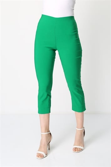 Elastic Waist Stretch Cropped Trousers 18004234