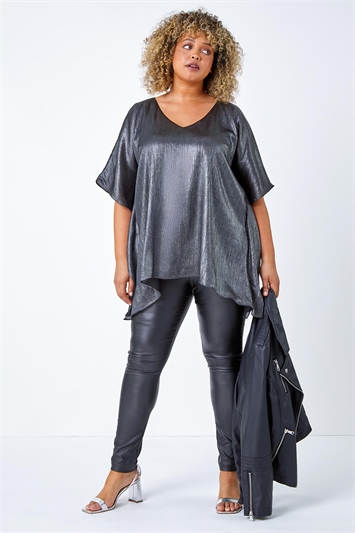 Curve Shimmer Overlay Top 20140785