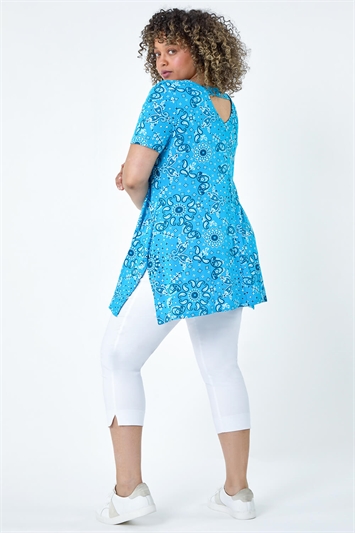 Curve Paisley Back Bar Stretch Tunic Top 19317092