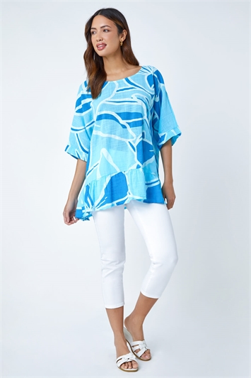 Cotton Oversized Floral Tunic Top 20134109