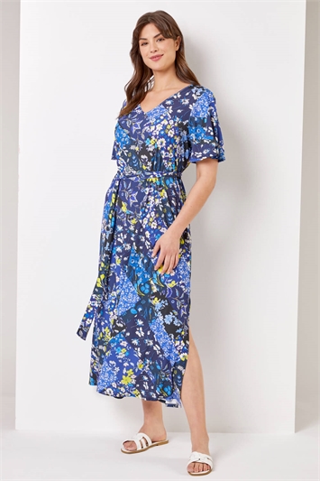 Curve Patchwork Floral Maxi Dress 14276760