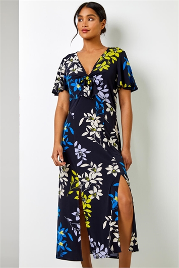 Tie Detail Floral Print Maxi Dress 14247960