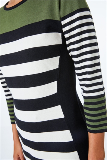 Colour Block Knitted Stripe Dress 14006363