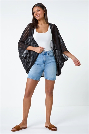 Textured Knit Cardigan Cover Up 16108108