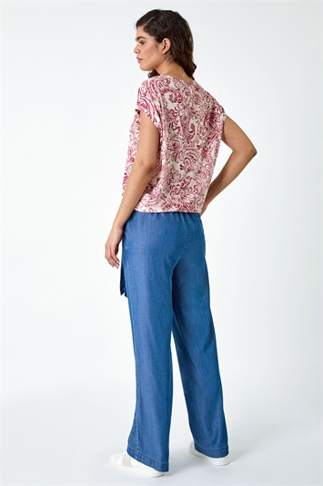 Textured Paisley Cocoon Top 19283978