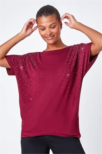 Embellished Stretch T-Shirt lc190013