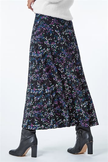 Ditsy Floral Stretch Midi Skirt 17035408