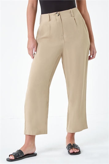 Petite Cropped Tapered Trousers 18061188