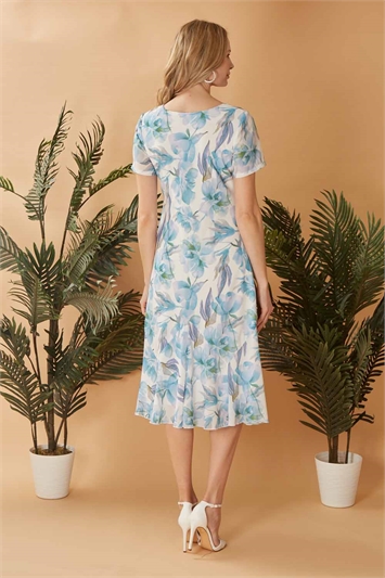 Julianna Floral Chiffon Print Bias Cut Dress g9143aqu