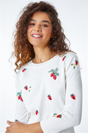Strawberry Embroidered Jumper 16084538