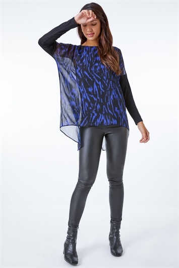 Animal Stretch Jersey Overlay Top 19198709
