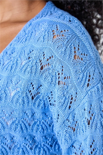 Petite Shimmer Crochet Knit Cardigan 16115209