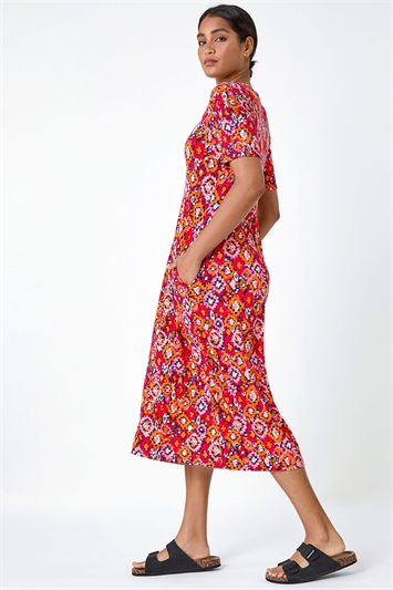 Aztec Print Stretch Jersey Pocket Dress 14521678