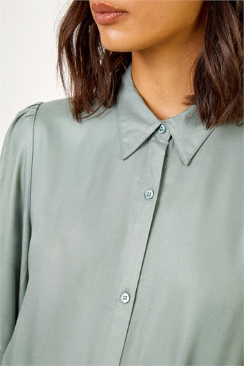 Plain Midi Shirt Dress 14185082