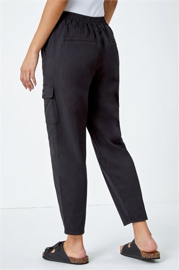 Casual Elastic Waist Cargo Stretch Trousers 18023408