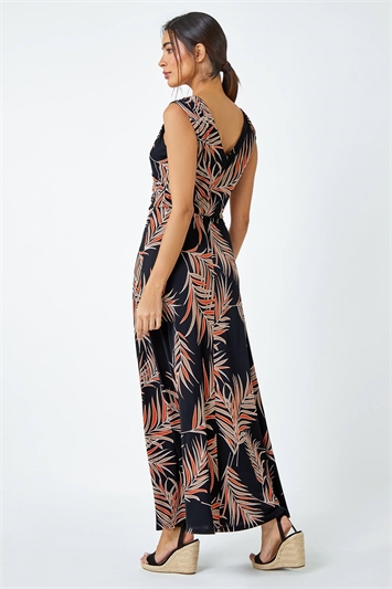 Tropical Puff Print Wrap Maxi Dress 14484281