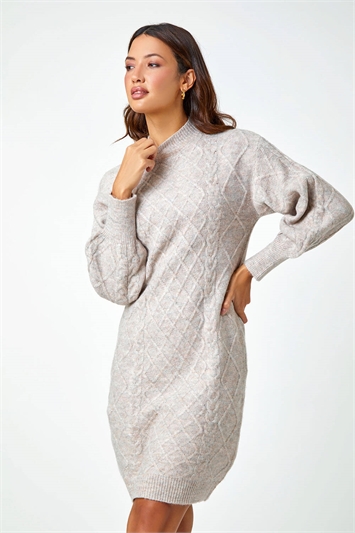 Cable Knit Jumper Stretch Dress 14438759