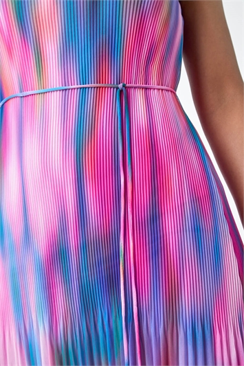 Petite Abstract Tie Detail Pleated Dress 14569192
