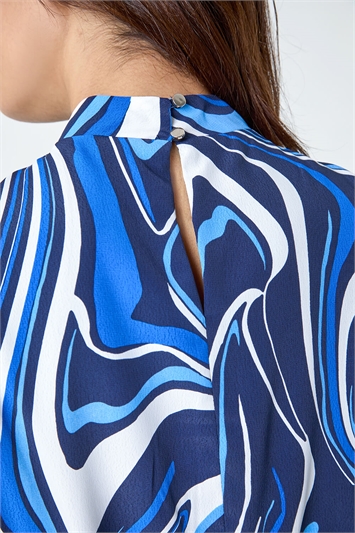 Sleeveless Swirl Print Midi Dress 14393960